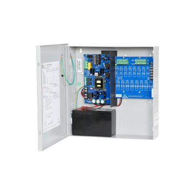 Fuente de Poder / Cargador 12VDC / 10A / 115VAC / 50-60Hz / 16 Salidas / Protección Por Fusibles / Compatibles con Baterías SLA-Gel 