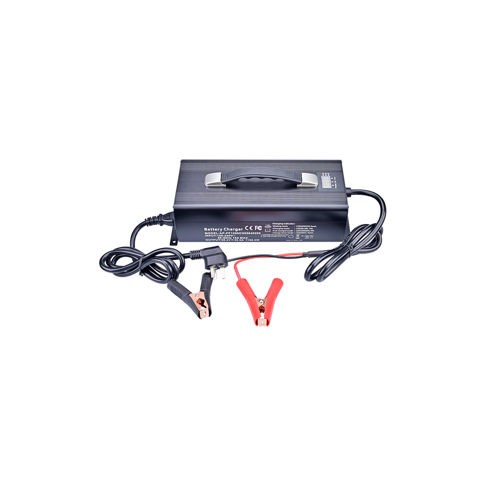 Cargador de Baterías de Litio / 20A / 51.2V / Entrada 100-240V AC / Protecciones Múltiples / Certificaciones Internacionales