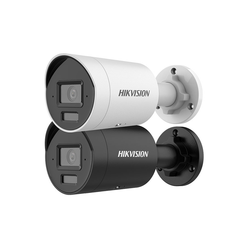 Bala IP 4 Megapixel / Lente 2.8 mm / 40 mts IR EXIR / Exterior IP67 / WDR 120 dB / PoE / Micrófono Integrado / ACUSENSE (Evita Falsas Alarmas) / Metal  / MicroSD / ONVIF