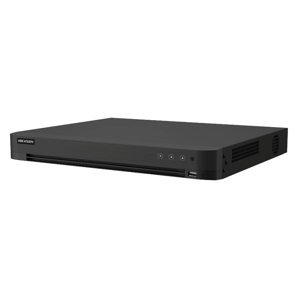(ACUSENSE / Evita Falsas Alarmas) DVR 4K / 16 Canales TURBOHD + 16 Canales IP / 2 Bahía de Disco Duro / Audio por Coaxitron / Salida de Vídeo en 4K / Entrada Salida de Alarma