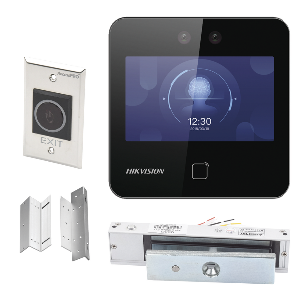 KIT INCLUYE BIOMETRICO AUTONOMO DS-K1T343M-WX / ELECTROIMAN MAG350S Y BOTON DE SALIDA ACCESSK1