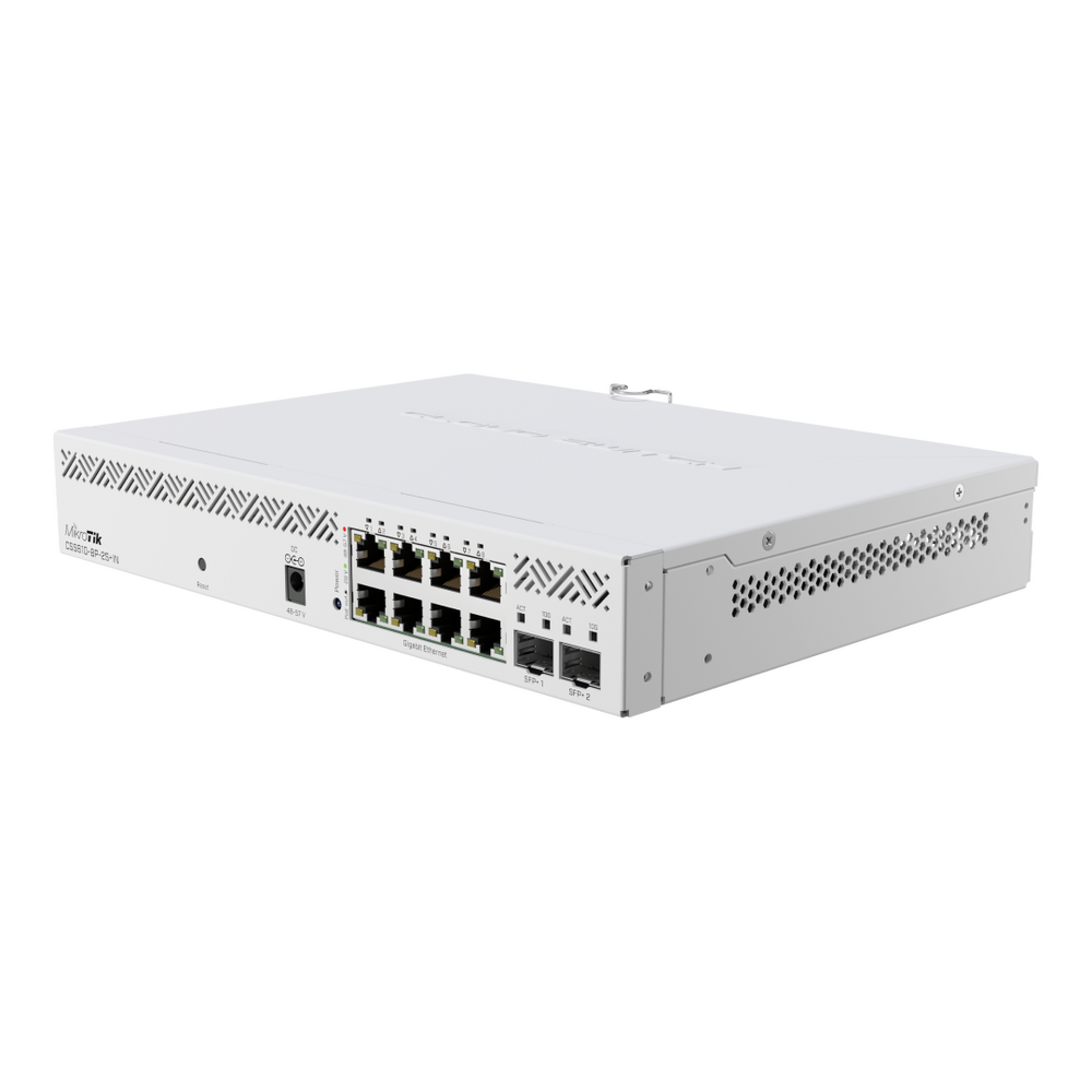 Cloud Smart Switch, Administrable L2 8 puertos PoE 802.3af/at - Pasivo, 2 Puertos SFP+ 10G, switchOS