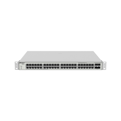 Switch Administrable PoE Capa 2+ Plus, con 48 puertos Gigabit PoE 802.3af/at + 4 SFP+ para fibra 10Gb, gestión gratuita desde la nube, 370w