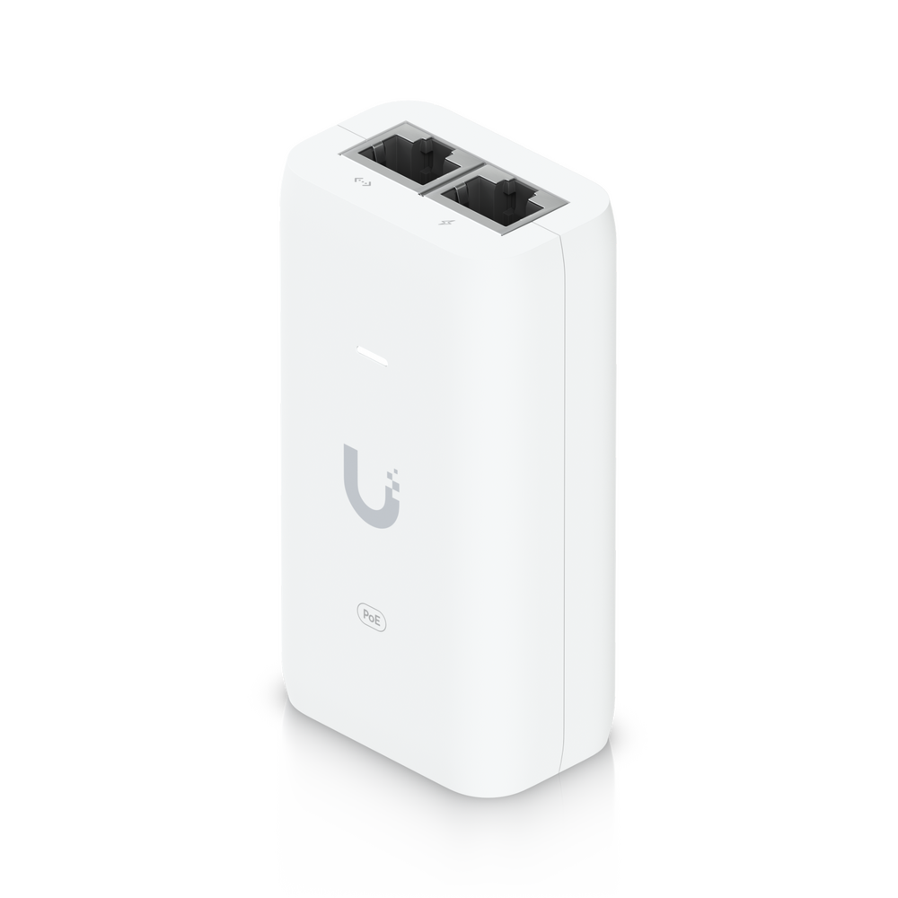 Inyector / Adaptador POE UniFi U-POE (48 VDC, 0.32 A hasta 15W) puerto Gigabit, ideal para equipos UniFi, incluye cable AC