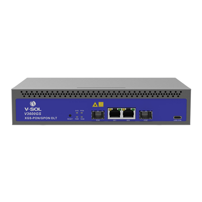 OLT de 1 puerto Combo GPON/XG(S)PON con 3 puertos Uplink (2 puertos Gigabit Ethernet + 1 puerto SFP/SFP+), hasta 128 ONU/ONT