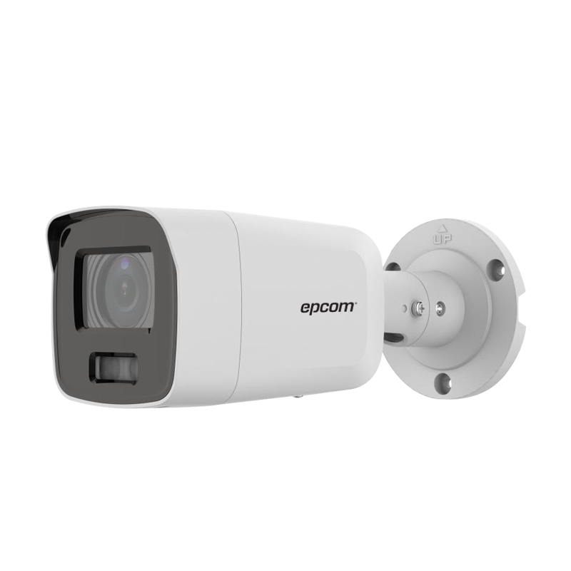 IP Bullet Camera 8 Megapixels / Color Image 24/7 / PoE / 2.8 mm Lens / 40 m White Light / Outdoor IP67 / WDR 130 dB / Facial Capture / Video Analytics (False Alarm Filtering) / Integrated Microphone / Metal