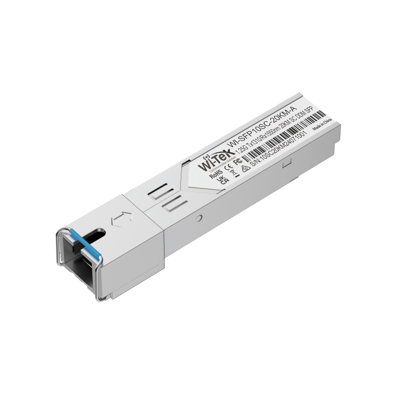 Single-Mode SFP SC Transceiver, 1.25Gbps, 20Km, Simplex SC - Wavelength: 1310nm/1550nm