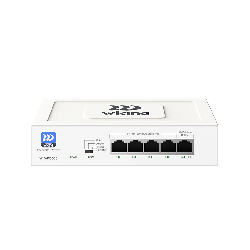 Smart Switch: 4 PoE Gigabit Ports + 1 Uplink, Extended Reach Up to 250m, Auto-Reboot Port Watchdog, and Fanless Design