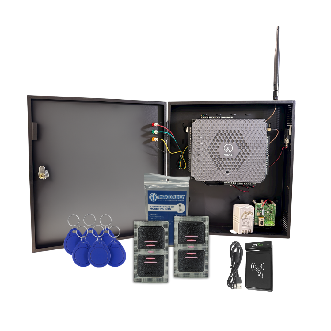 Atlas Access Control Kit / 2-Door / TCP/IP & Wi-Fi / OSDP Verified / PoE / 5,000 Users / RFID & Bluetooth / Includes Readers & Key Fobs