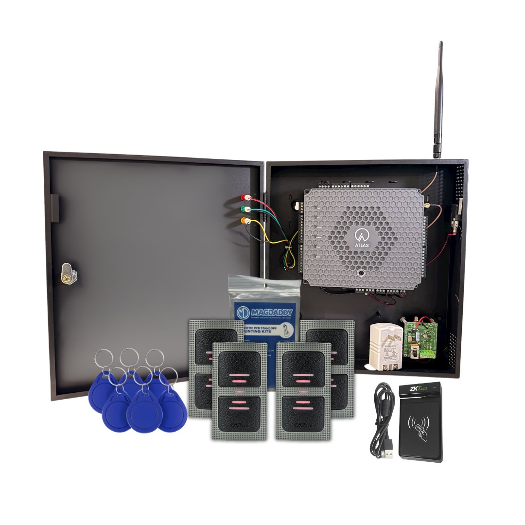 Access Control Kit / 4 Doors / OSDP Verified Panel / TCP/IP & Wi-Fi / PoE / Wiegand & OSDP / 5,000 Users / 50 Key Fobs Included